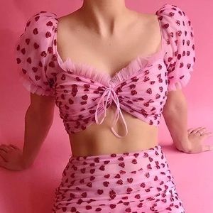 Lirika Matoshi heart TOP ONLY size small NWT